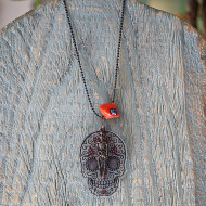 Skeleton and skull chain necklace 1003206