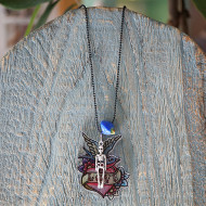 Skeleton and love heart chain necklace 1003207