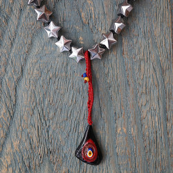 Necklace with stars and evil eye 1003219