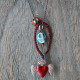 Mexican heart and skull necklace 1003220