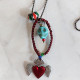 Mexican heart and skull necklace 1003220