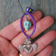 Mexican heart and skull necklace 1003221