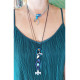 Mexican heart and skull necklace 1003221