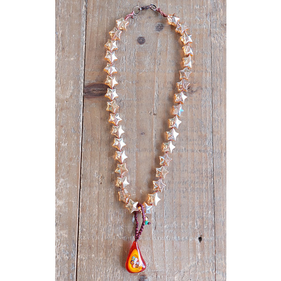 Necklace with stars and evil eye 1003225