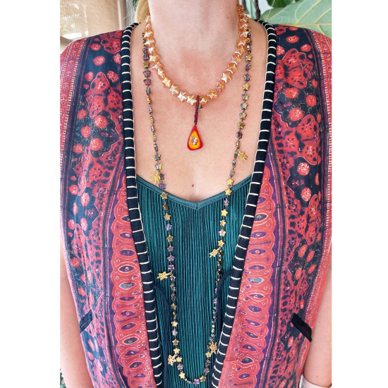 Necklace with stars and evil eye 1003225