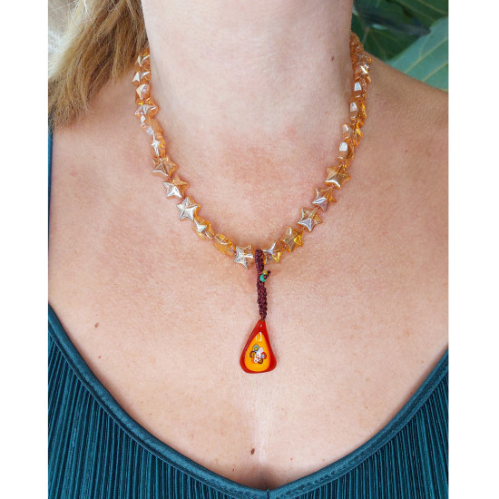 Necklace with stars and evil eye 1003225
