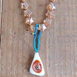 Necklace with stars and evil eye 1003229