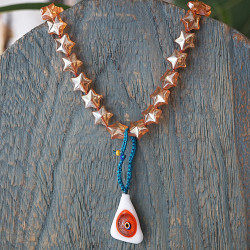 Necklace with stars and evil eye 1003229