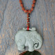 Jade elephant pendant necklace 1003249