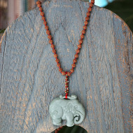 Jade elephant pendant necklace 1003249