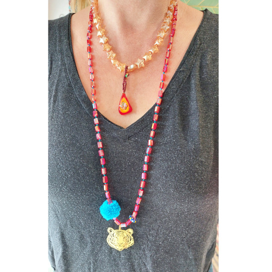 Long necklace with tiger pendant 1003250