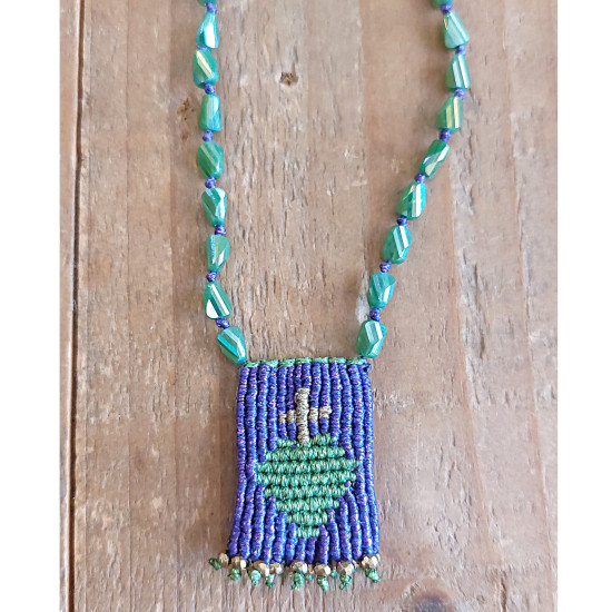 Mexican heart macrame necklace 1003254