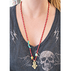 Copper cross necklace 1003270