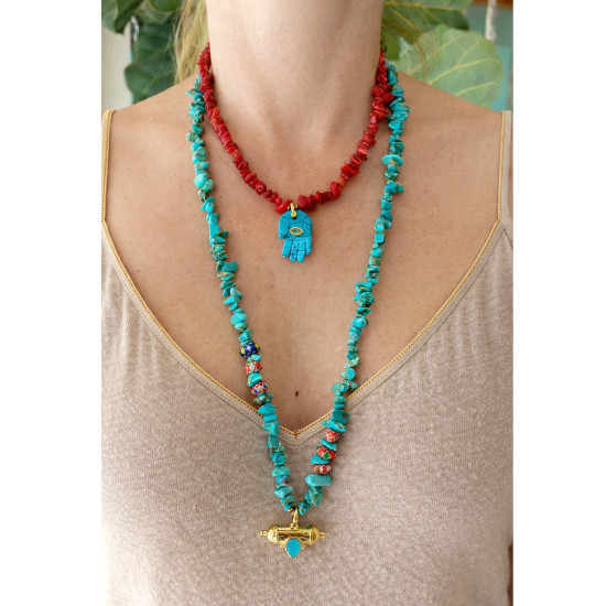 Kavach style amulet necklace 1003313