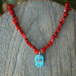 Hamsa hand pendant necklace 1003311
