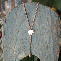 Rosary style elephant necklace 1003327