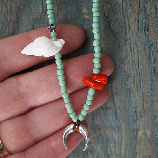 Beaded necklace bohemian 1003329