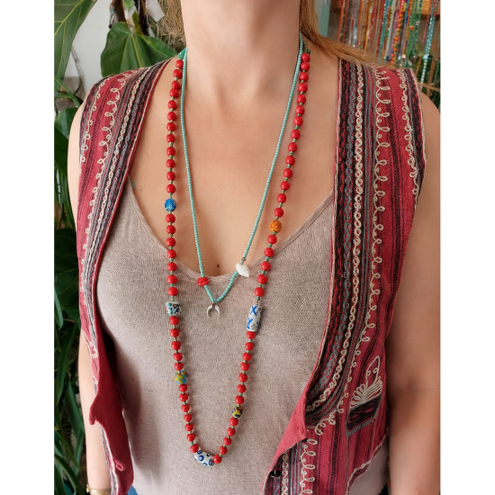 Beaded necklace bohemian 1003329