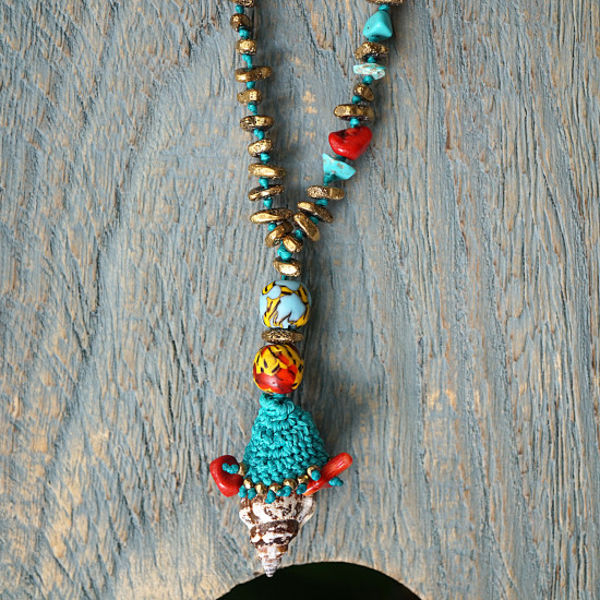Boho luxe shell pendant 1003333