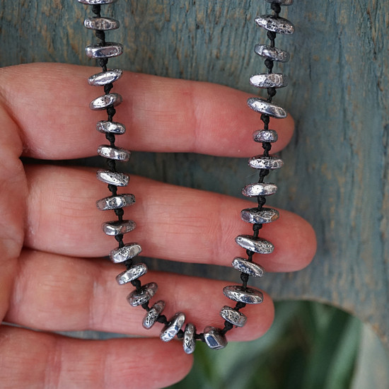 Silver hematite necklace 1003347