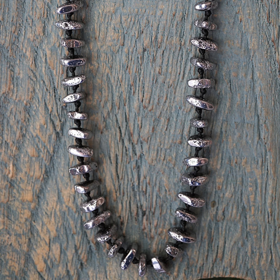 Silver hematite necklace 1003347