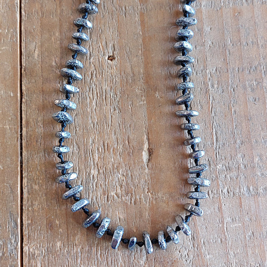 Silver hematite necklace 1003347