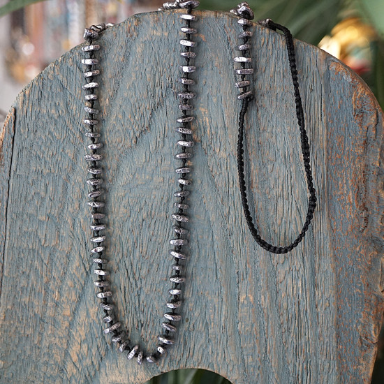 Silver hematite necklace 1003347