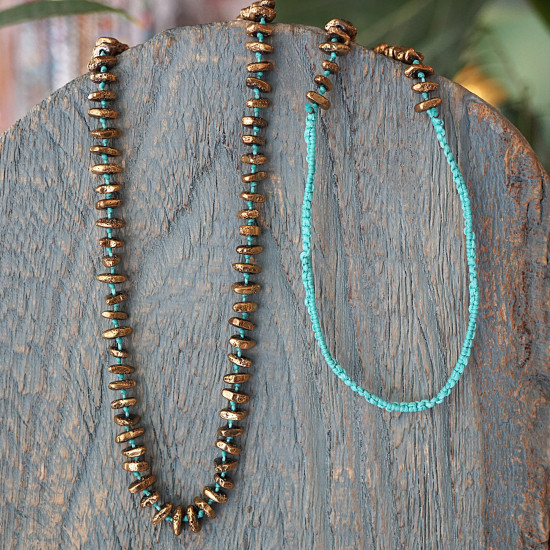 Gold hematite necklace 1003348
