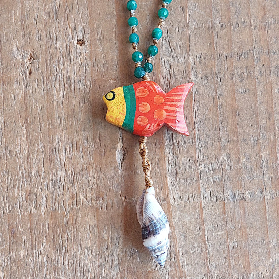 Fish and shell necklace 1003355