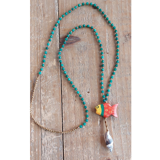 Fish and shell necklace 1003355