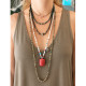 Coral tortoise pendant necklace 1003356