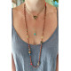 Macrame talisman with evil eye necklace 1003366