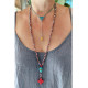 Macrame talisman with evil eye necklace 1003366