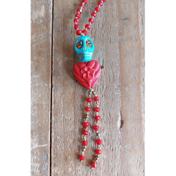 Skull and heart necklace 1003368
