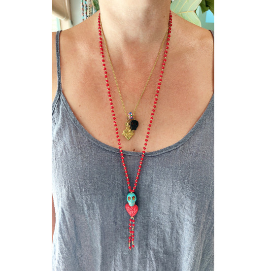Skull and heart necklace 1003368