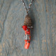 Macrame coral pendant necklace 1003371