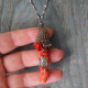 Macrame coral pendant necklace 1003371