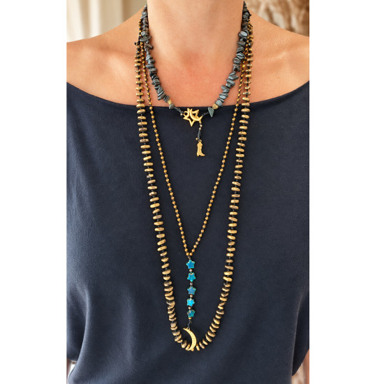 Moon and stars necklace 1003381