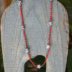 Necklace with silver crystal stars 1003383