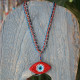 Rhinestone evil eye pendant necklace 1003386