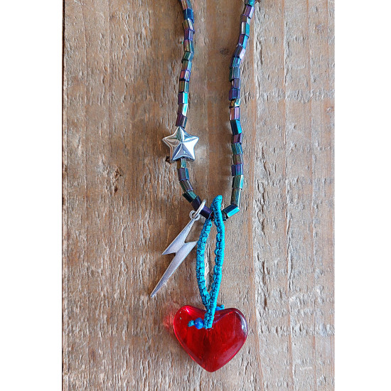 Red heart necklace 1003388