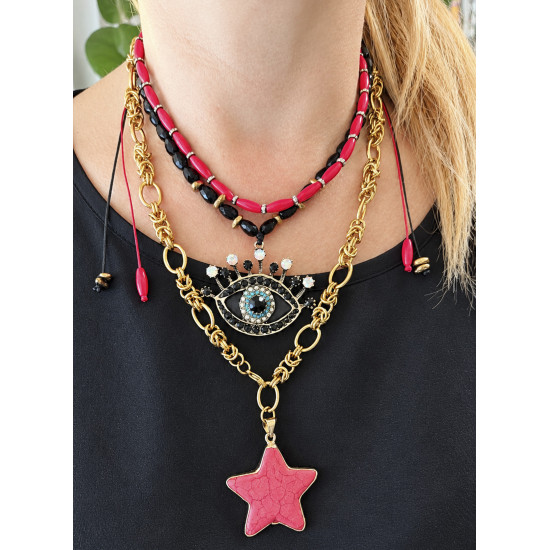 Stainless steel star pendant necklace 1003391
