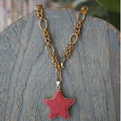 Stainless steel star pendant necklace 1003391