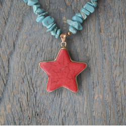 Red star necklace 1003392