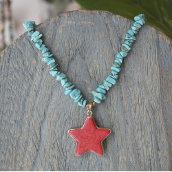Red star necklace 1003392