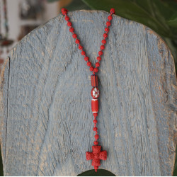 Rosary style cross necklace 1003401